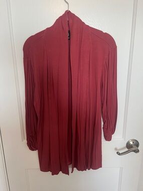 bobeau Rosewood Open-Front Lightweight Cardigan